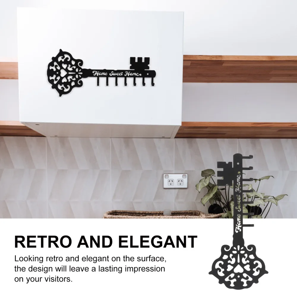 

1Pc Decorative Home Wall Hook Delicate Versatile Wall-mounted Hanger Black