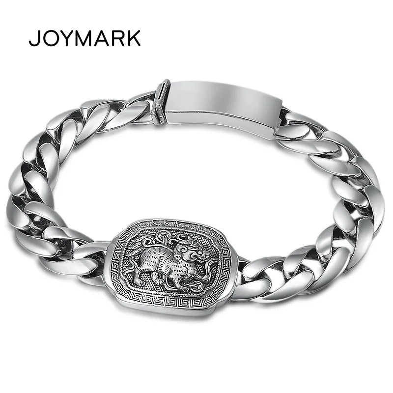 Billig Männer Der 925 Silber Armband Reichtum Gott Beast Pi Xiu Sterling Silber Link Kette Armbänder Mit Schnalle Verschluss Edlen Schmuck TSB523