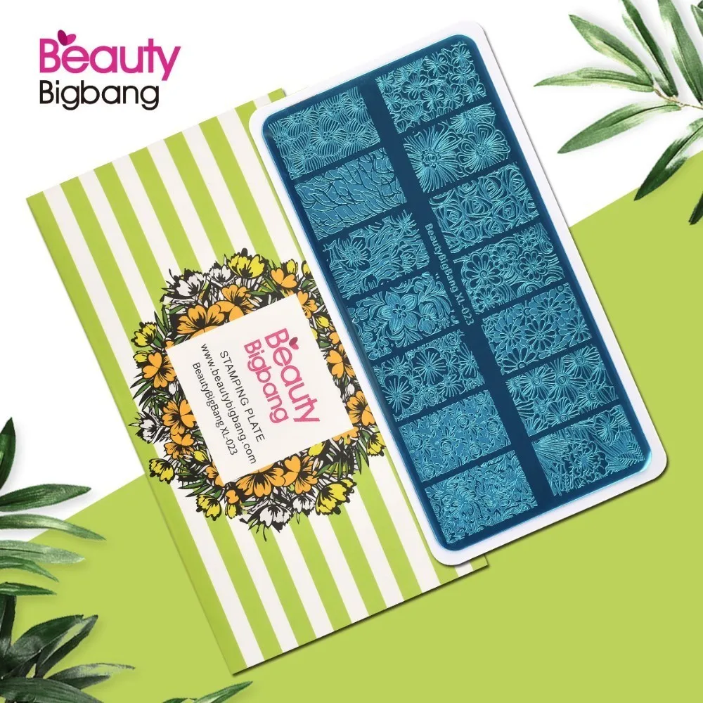 BeautyBigBang пластины для штамповки ногтей 6*12 см Пион цветок персика Печать изображения для дизайна ногтей шаблон трафаретные гвозди инструмент