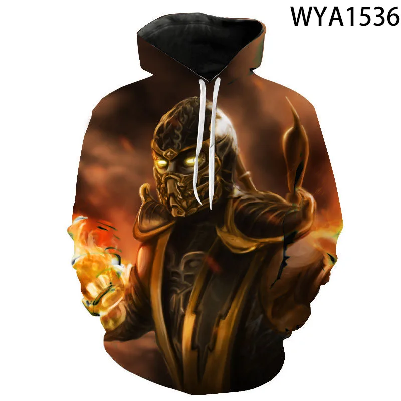 Мужская и Женская толстовка Mortal Kombat X Sub Zero Scorpion 3 удобные толстовки с капюшоном