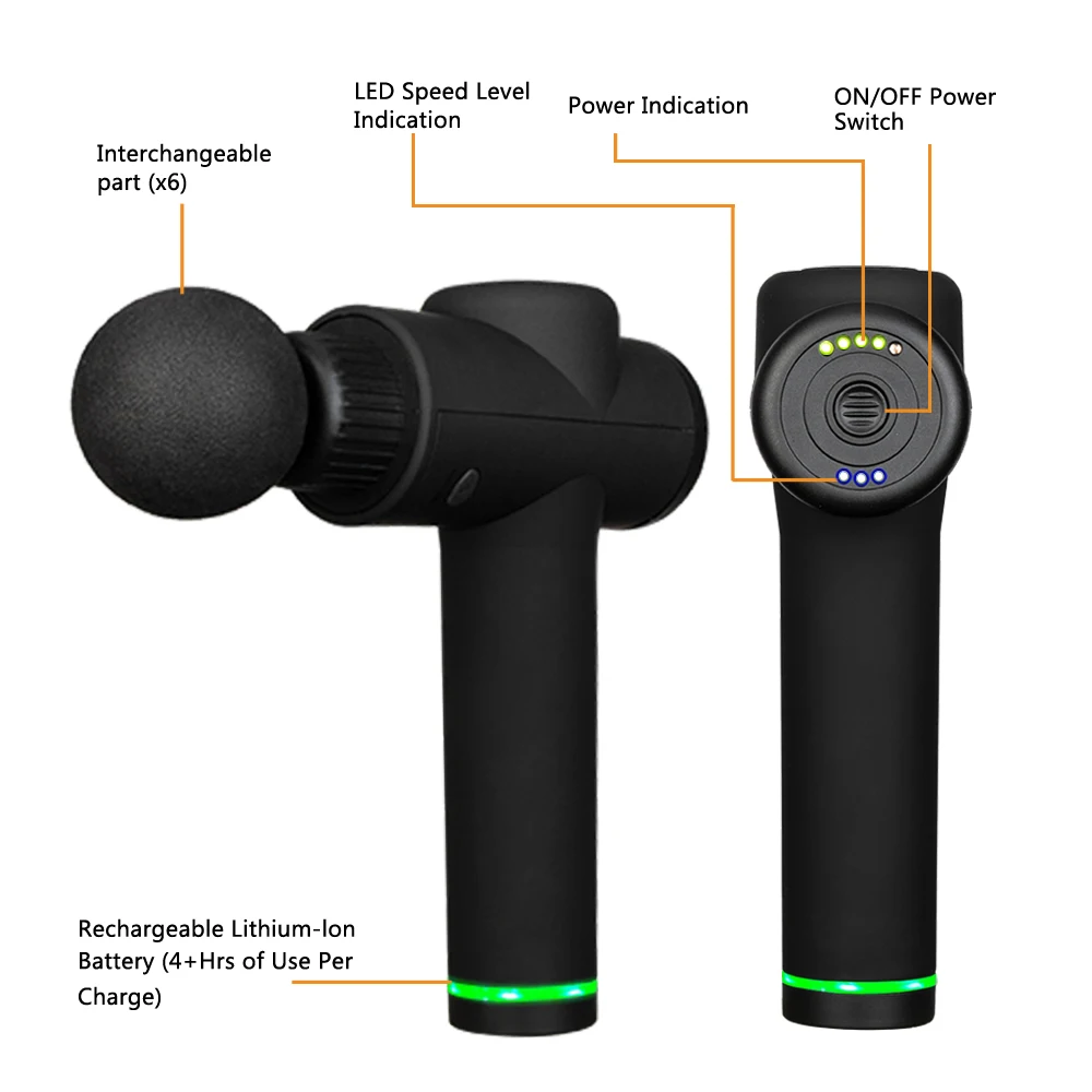 

Massage Gun Set Of 6 Handbag Black