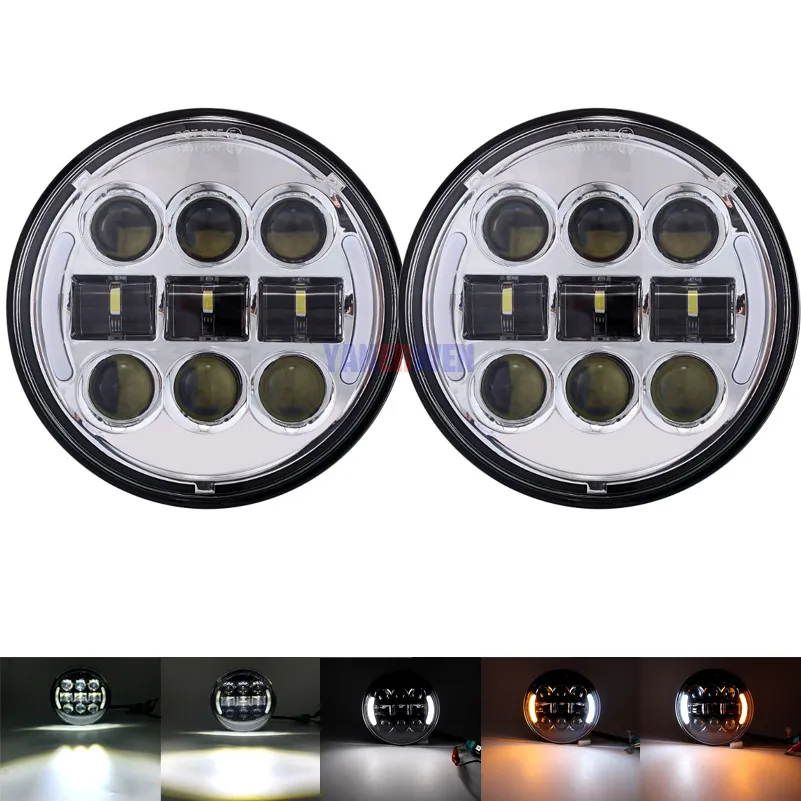 2 PCS Silver Light 2X5,75 дюймовое железо 883 Dyna налобный фонарь 5,7" светодиодный фары DRL для ракета «Триумф» iii 3 скорости Tripp& Street Triple 5 3/4" лампа - Цвет: 2 PCS Silver Light