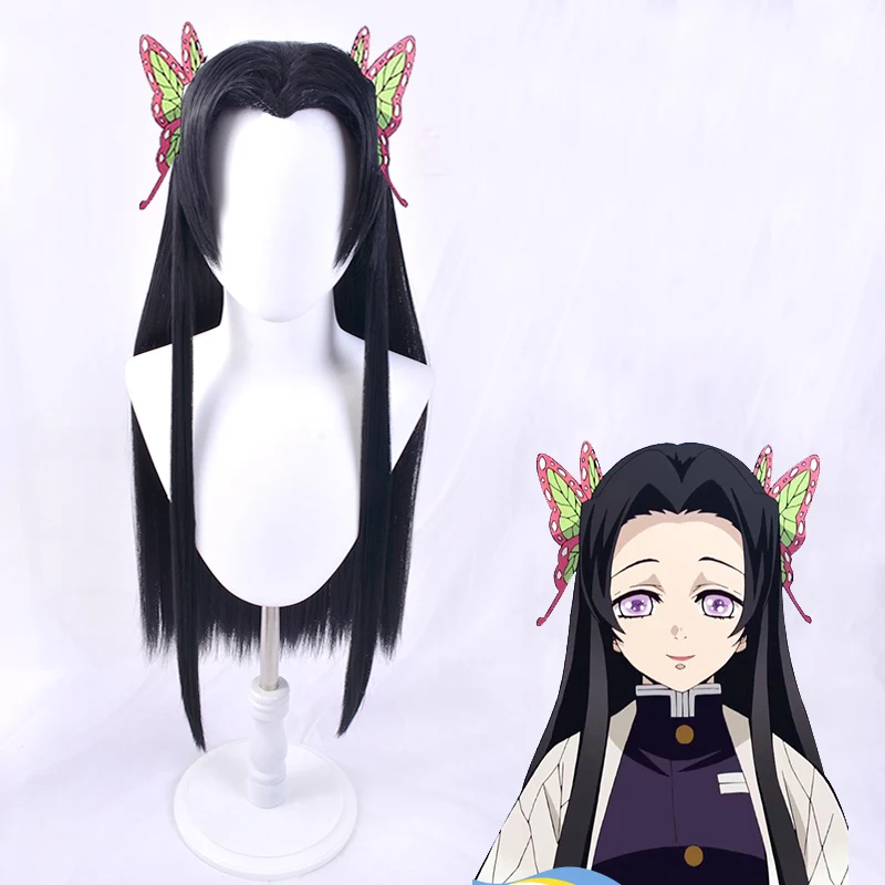 Лезвие для продольно демон убийца кохау канаэ длинные черные стиле парик Косплэй