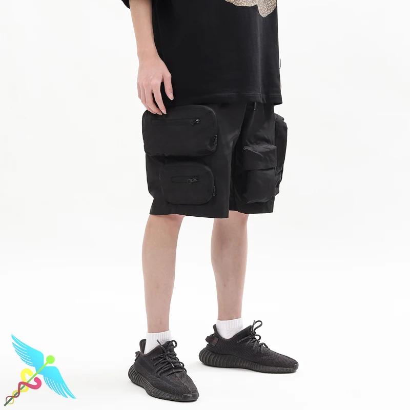 

RHUDE Pants Men Women Summer Fashion Casual Reflective Letter Print High Quality Overalls Joggers Knee Length Pant Harajuku