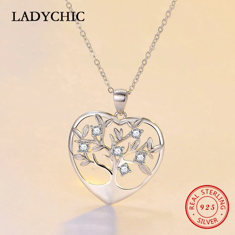 LADYCHIC классика Стерлинговое Серебро 925 пробы древо жизни круглый кулон для женщин