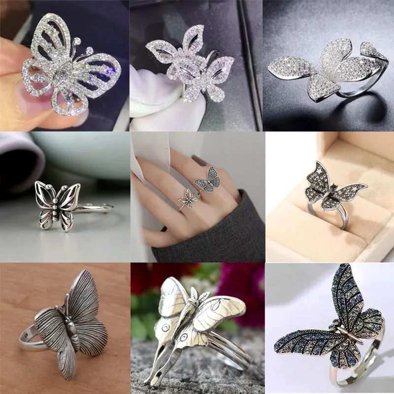 

Butterfly Collection ! Various Styles Butterfly Ring for Women Party Favors Finger Jewelry for Valentines Party Souvenir Gift