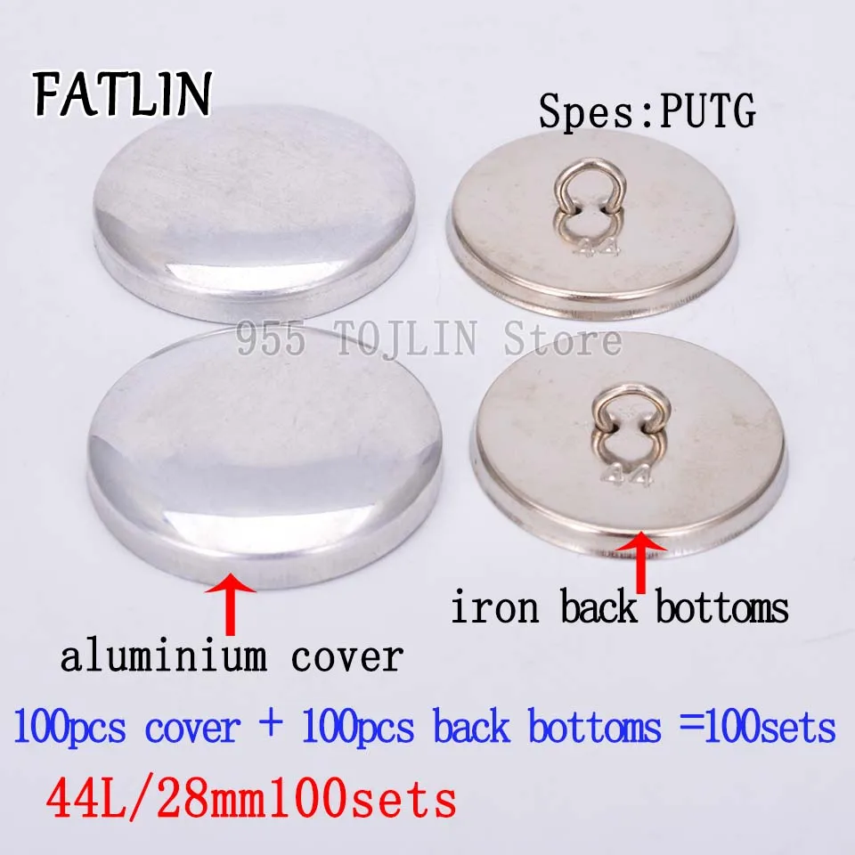 44L 28mm 100sets 100 наборов 24L-60L железная Задняя нижняя часть ПУ ткань Покрытые Кнопки Скрапбукинг покрытые круглые комбинированные кнопки для DIY дивана аксессуары - Цвет: 44L 28mm 100sets