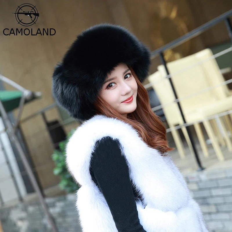 CAMOLAND/женская зимняя теплая шапка бомбер из искусственного меха русская ушанка