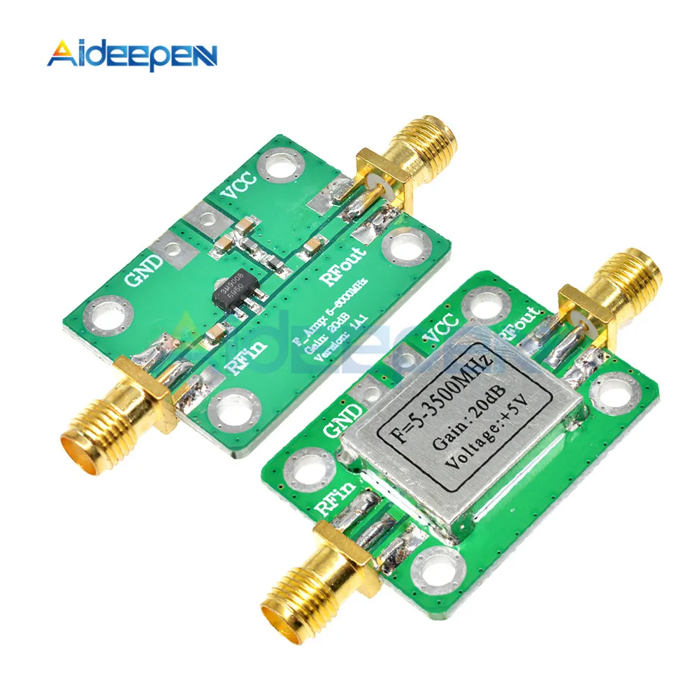 

5-3500MHz RF Broadband Signal Amplifier High Gain 20dB Low Noise RF Amplifier Module LNA Board With Shielding Shell