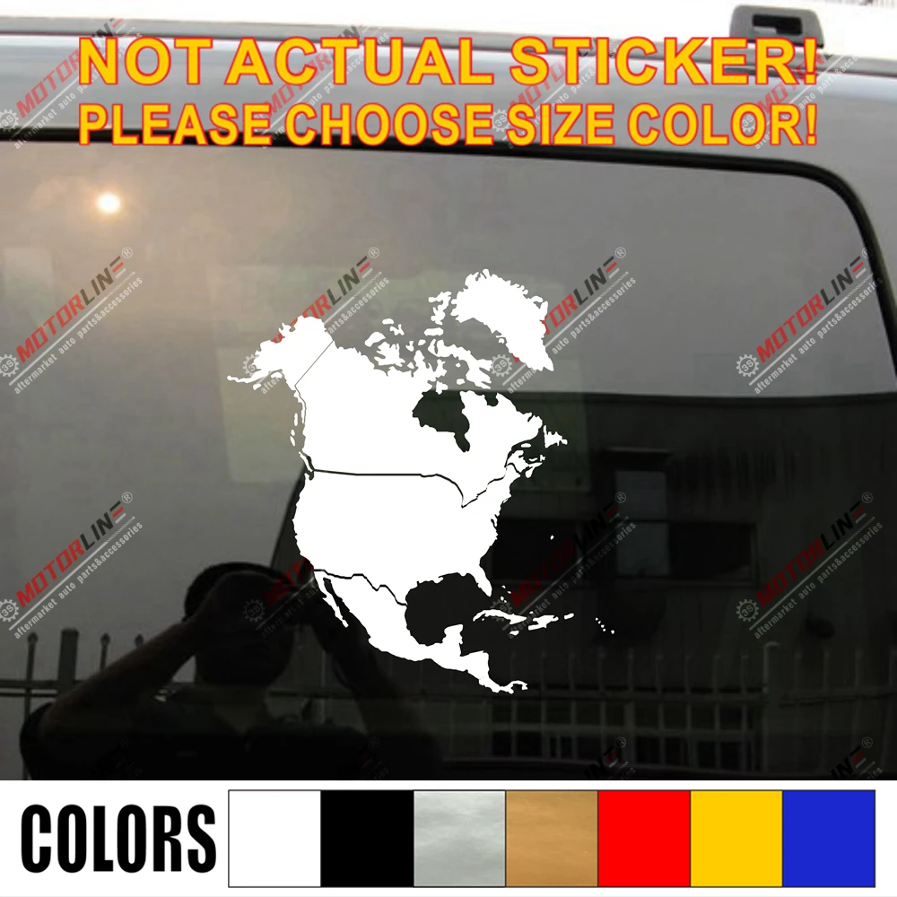

North America Map Outine Decal Sticker Car Vinyl no bkgrd