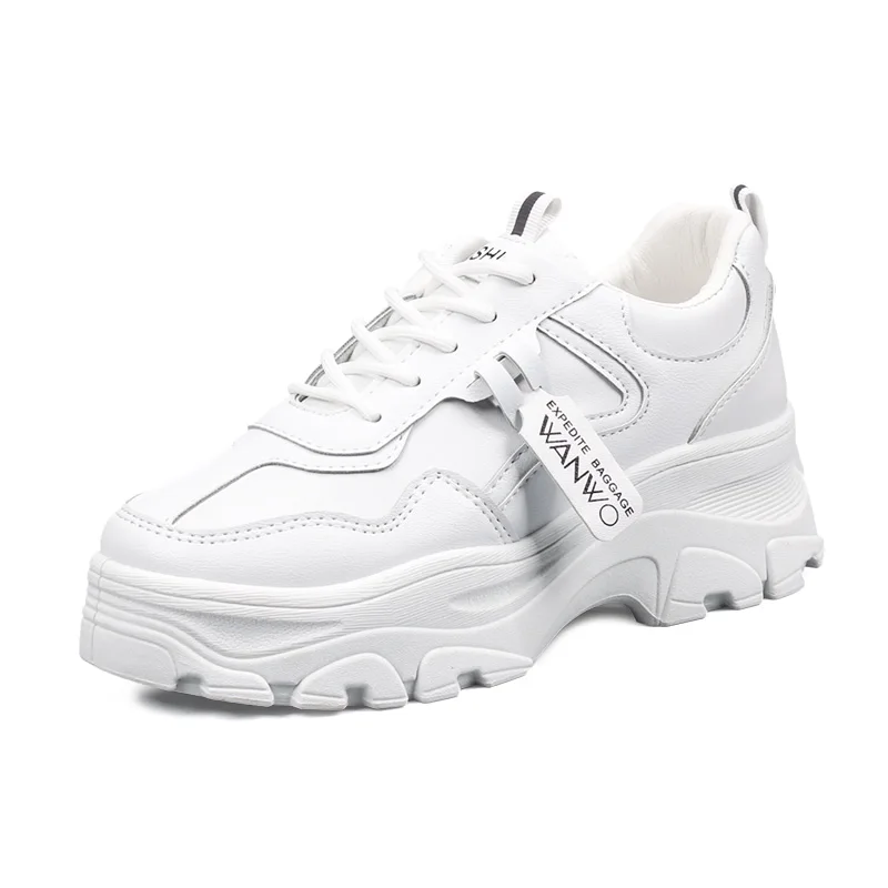 

Shoes The New Spring 2020 Fashion Sneakers Thick Bottom Comfortable Casual Shoes Platform Shoes All Leather Waterproof Big Yards