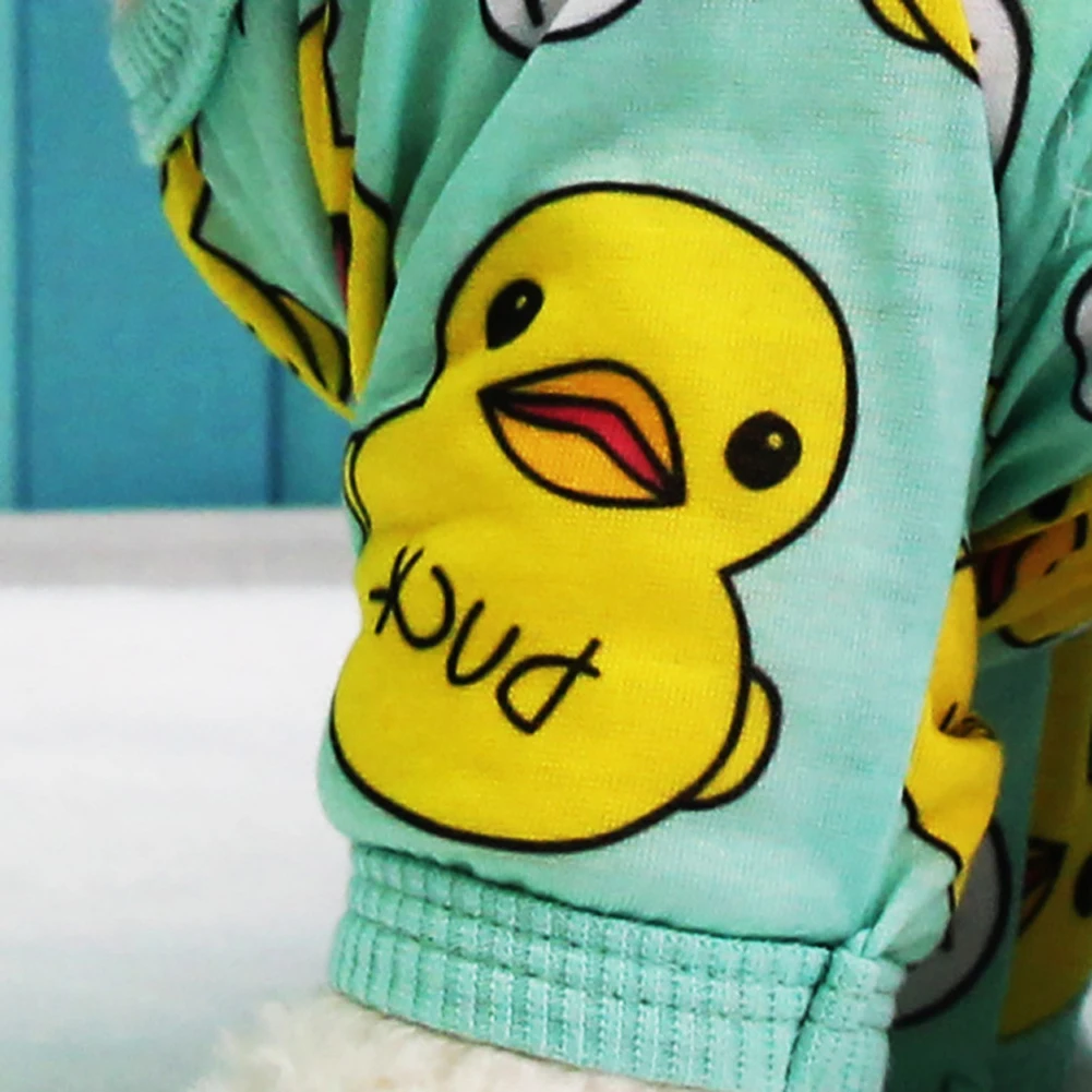 Комбинезон для животных милый маленький цвет желтый Рисунок в виде утки Круглый