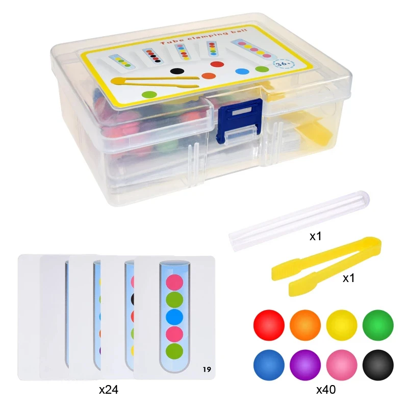 

NEW Clip Beads Test Tube Toy Children Logic Concentration Motor Training Game Montessori Teaching Aids Educational Toy for Kids