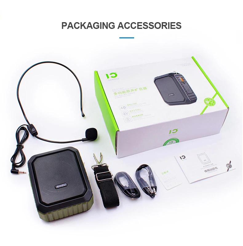 18W Portable Bluetooth Voice Amplifier Wired/UHF Wireless Microphone IPX5 Waterproof Big Power Music USB Teachers Tour Speaker |