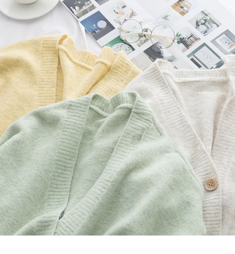 

2020 Autumn Winter Women Sweater Cardigans Loose Soft V neck Knit Cardigans Girls Outwear Japanese Chic Tops Suete Mujer Poncho