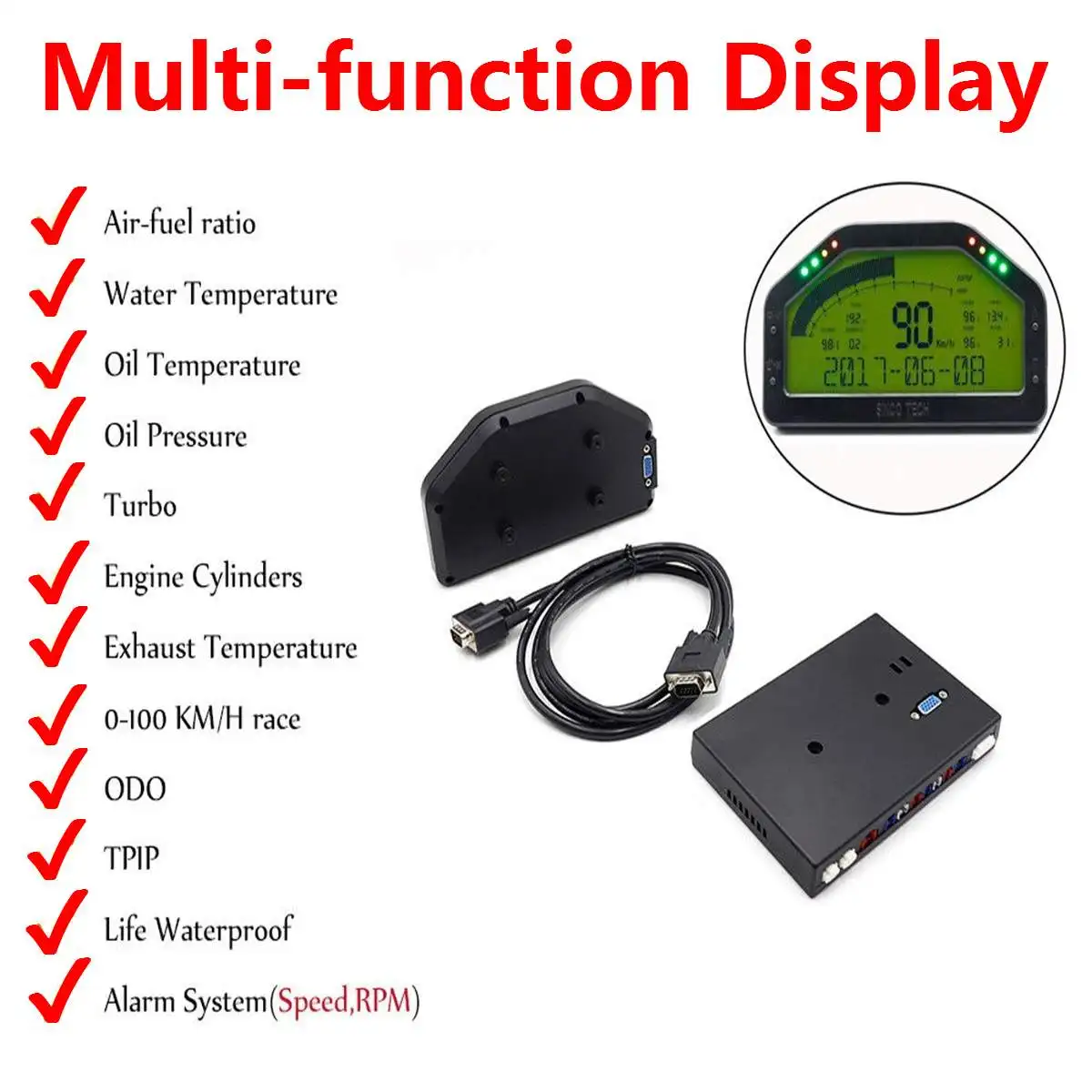 9 в 1 приборной панели автомобиля гонки DPU Rally Car Race Gauge Dash Цифровой датчик ЖК