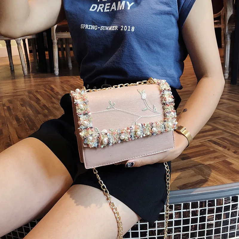 

Women Pearls Chains Shoulder Bags Girls Luxury Fashion Women's Casual Messenger Bags Crossbody Bags New Arrival