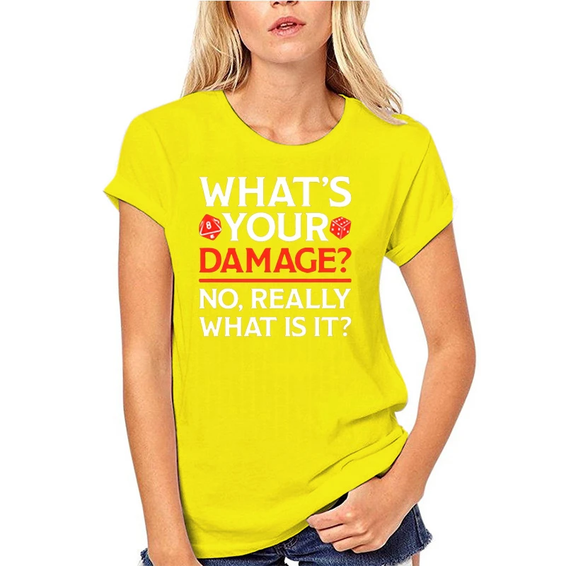 

WHAT'S YOUR DAMAGE D&D T-SHIRT