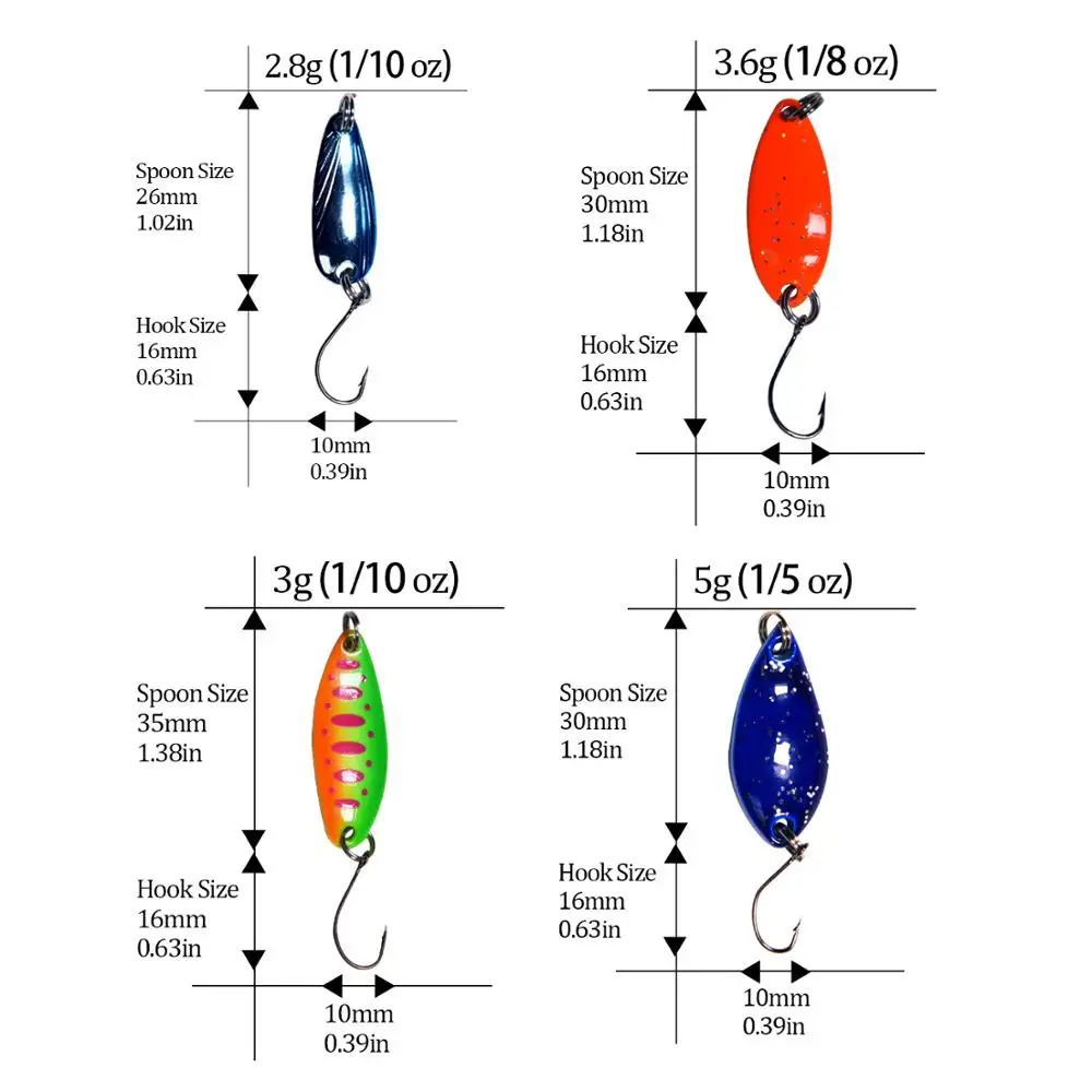 THKFISH 12 шт. приманки для форели 2 8 г 3 6 5 металлическая ложка рыболовные щуки окунь