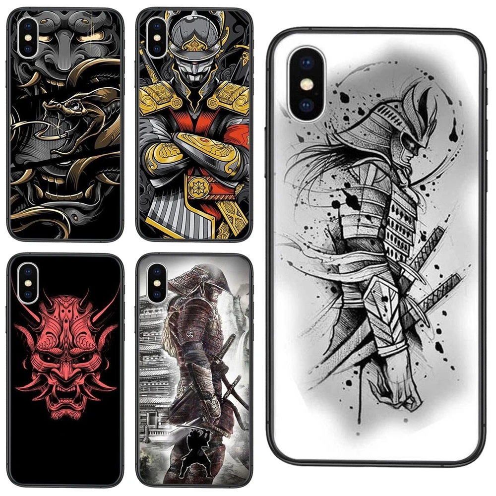 Красивый черный чехол для телефона Samurai Модный 3D Huawei Nova 8 7 6 3 SE Mate 40 30 20 20X 10 Lite Plus Pro Y5