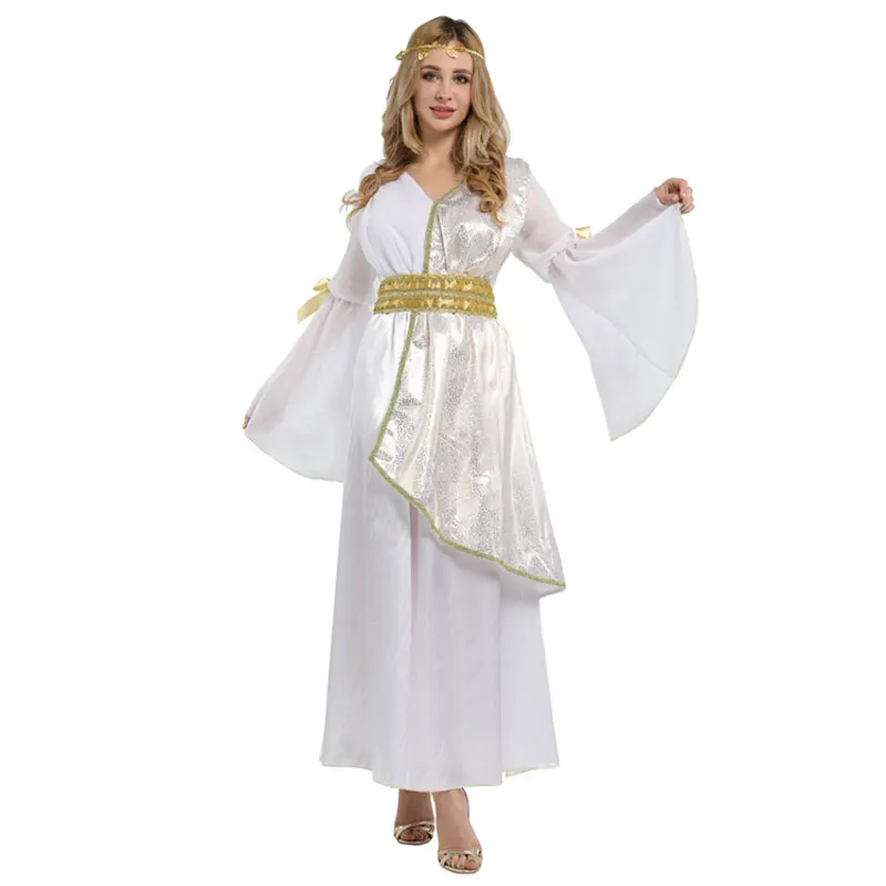 Umorden-Disfraz de diosa de Athena griega para mujer, disfraz de fantasía para Halloween, vestido de lujo