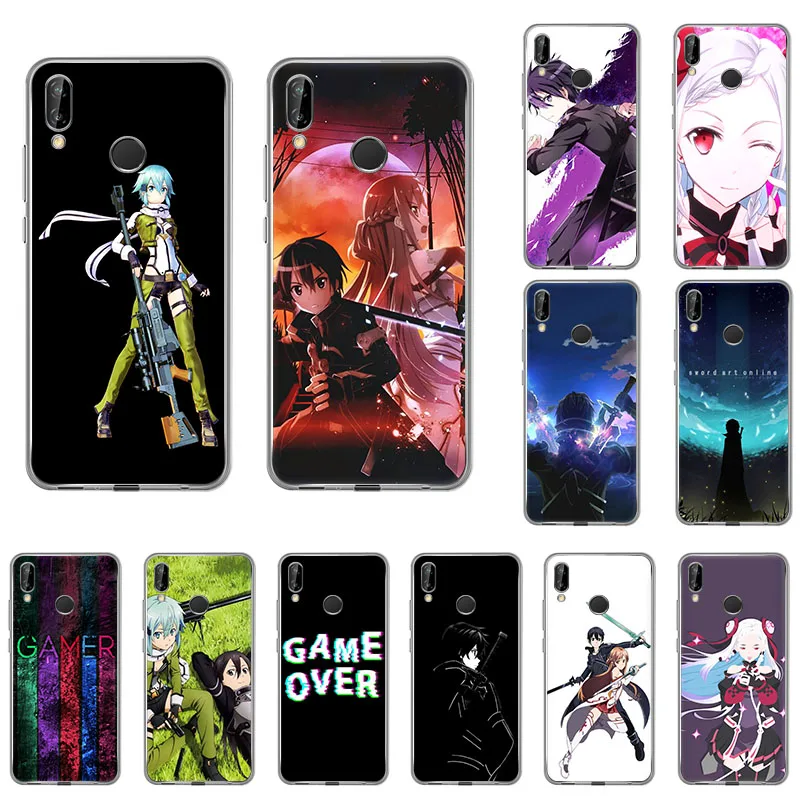 Мягкий силиконовый чехол для телефона Huawei Nova5T Y5 Sword Art Online Game Over honor 20 9X 10 8S 8a 20i 8X 9 7A