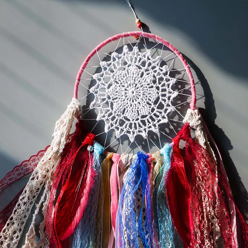 Красочные Ловец снов ручной работы сеть с кисточкой Скандинавское украшение для