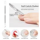1 шт. двухсторонний толкатель для кутикулы из нержавеющей стали, щипцы для удаления кутикулы, вилка, щипцы для ногтей, резак, инструменты для маникюра и дизайна ногтей
