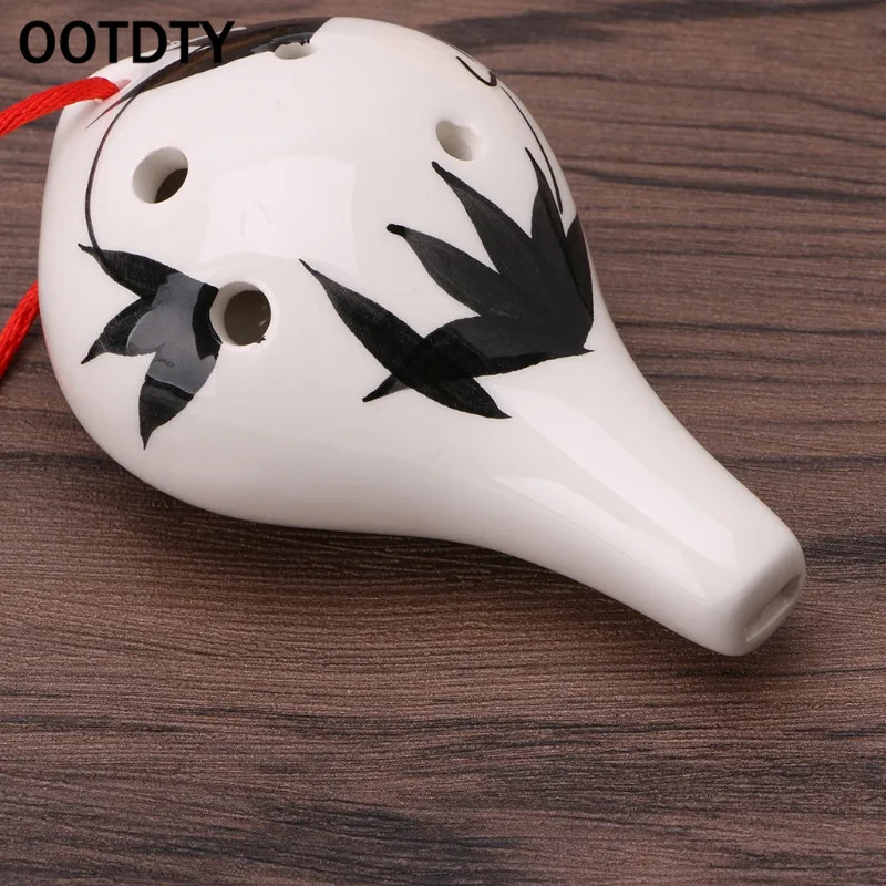 Профессиональная Керамическая Флейта OOTDTY с 6 отверстиями для Ocarina музыкальный
