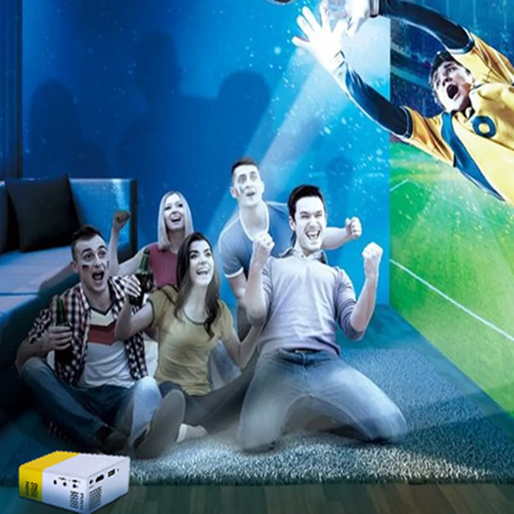 Mini Projector Portable Color with HDMI USB AV Interfaces and Remote Control Full format video player MP4, RMVB, AVI, RM,etc S23