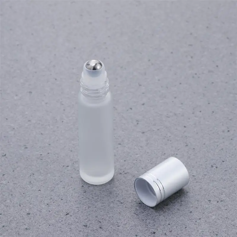 

6 Pcs 10ml Metal Roller Balls Essential Oils Opener Tool Frosted Glass Roller Bottles for Essential Oils Perfume Bottle