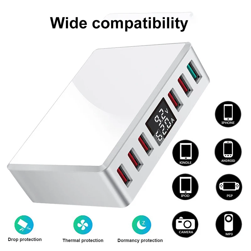 QC 3 0 6 портов s USB зарядное устройство для смарт зарядки многопортовое путешествий