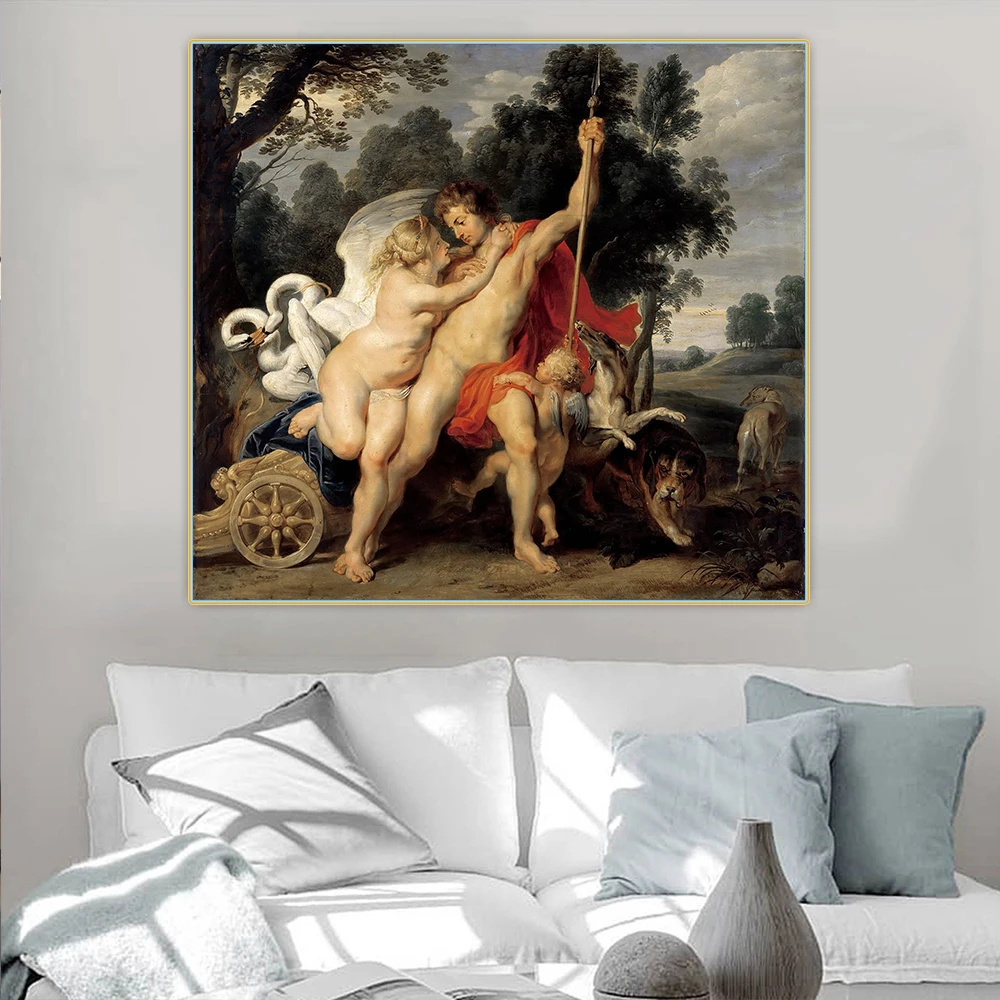 Citon Peter Paul Rubens 》 Венера и Адонис художественная живопись маслом постер
