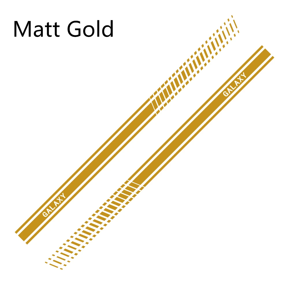 Matt Gold 2 шт. автомобильные длинные боковые полосы наклейки для Ford Galaxy Автомобильная виниловая пленка Стайлинг украшения наклейки автомобильные принадлежности для тюнинга - Название цвета: Matt Gold