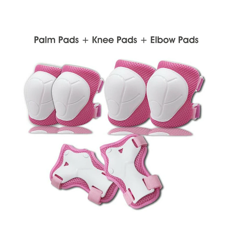 

6PC Kids Child Elbow Knee Pads Safety Brace Cycling Roller Skating Skateboard Elbow Knee Hands Wrist Protection Guard Pad