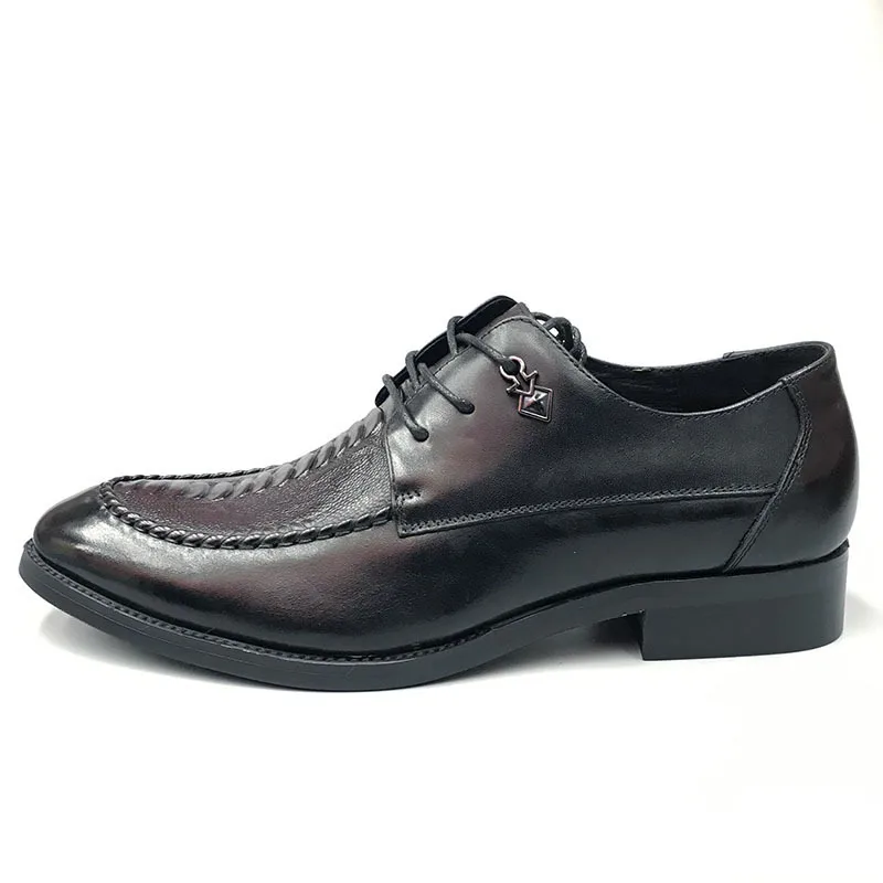 

Handmade Black Formal Italian Design Shoe Men Genuine Leather Business Wedding Lace Up Oxford Shoe Square Head Brogue Dress Shoe