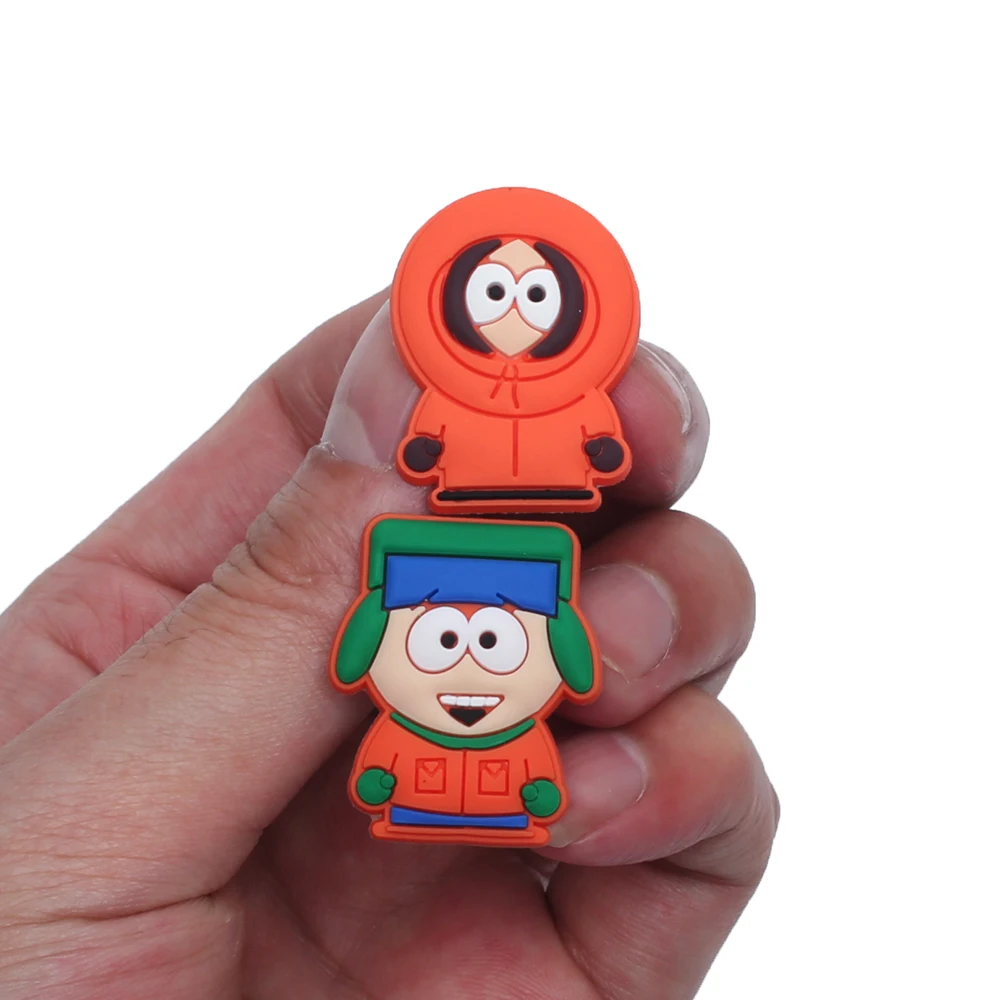 Single Sale 1pcs South Cartoon Park PVC Shoe Decoration Shoe Accessories Croc Charms for Bracelets Backpack Jibz Kid X-mas Gifts