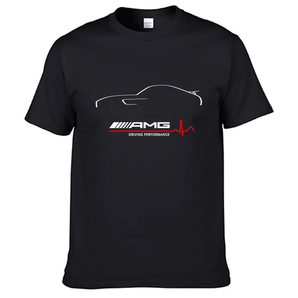 Новое поступление летняя футболка с принтом Amg Car Logo красная линия популярная