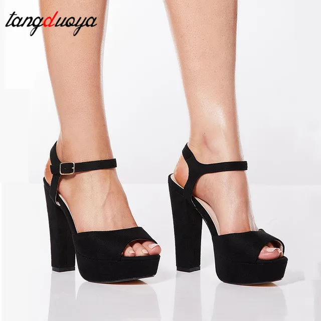 Сандалии женские на платформе и высоком каблуке Босоножки с открытым носком