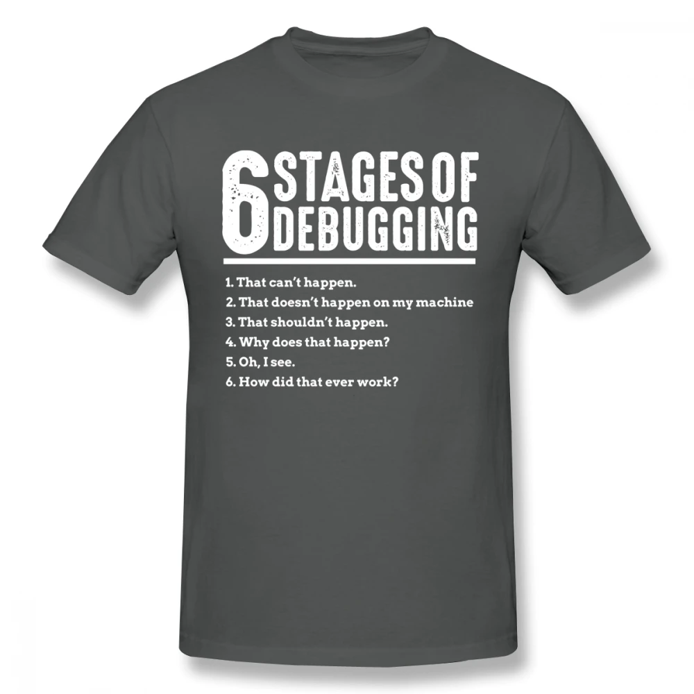 Футболка 2020 новая футболка с принтом 6 ступеней отладки кода ошибки компьютерная