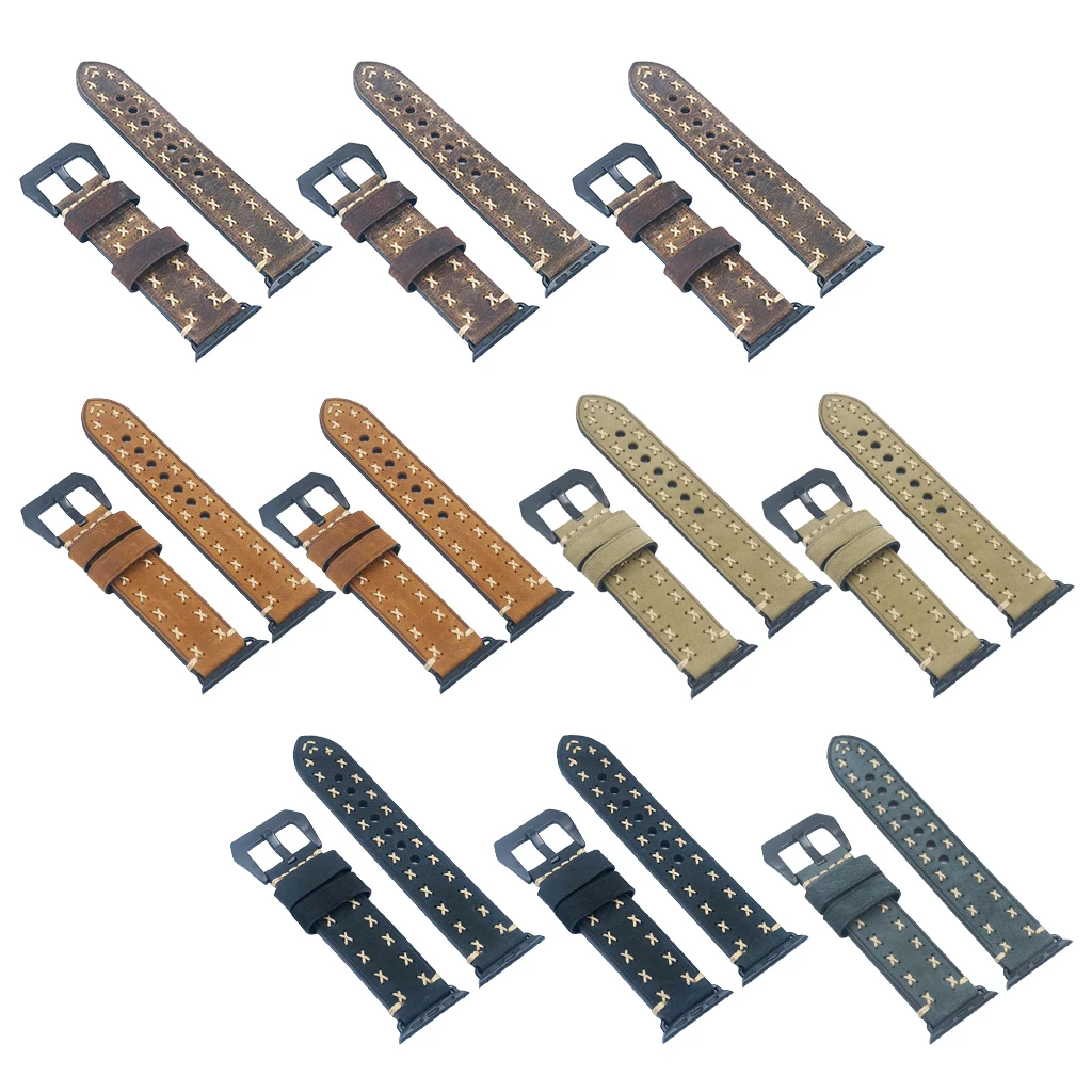 

Genuine Leather Sport Wristbands Compatible for Apple Watch Band 38mm 42mm