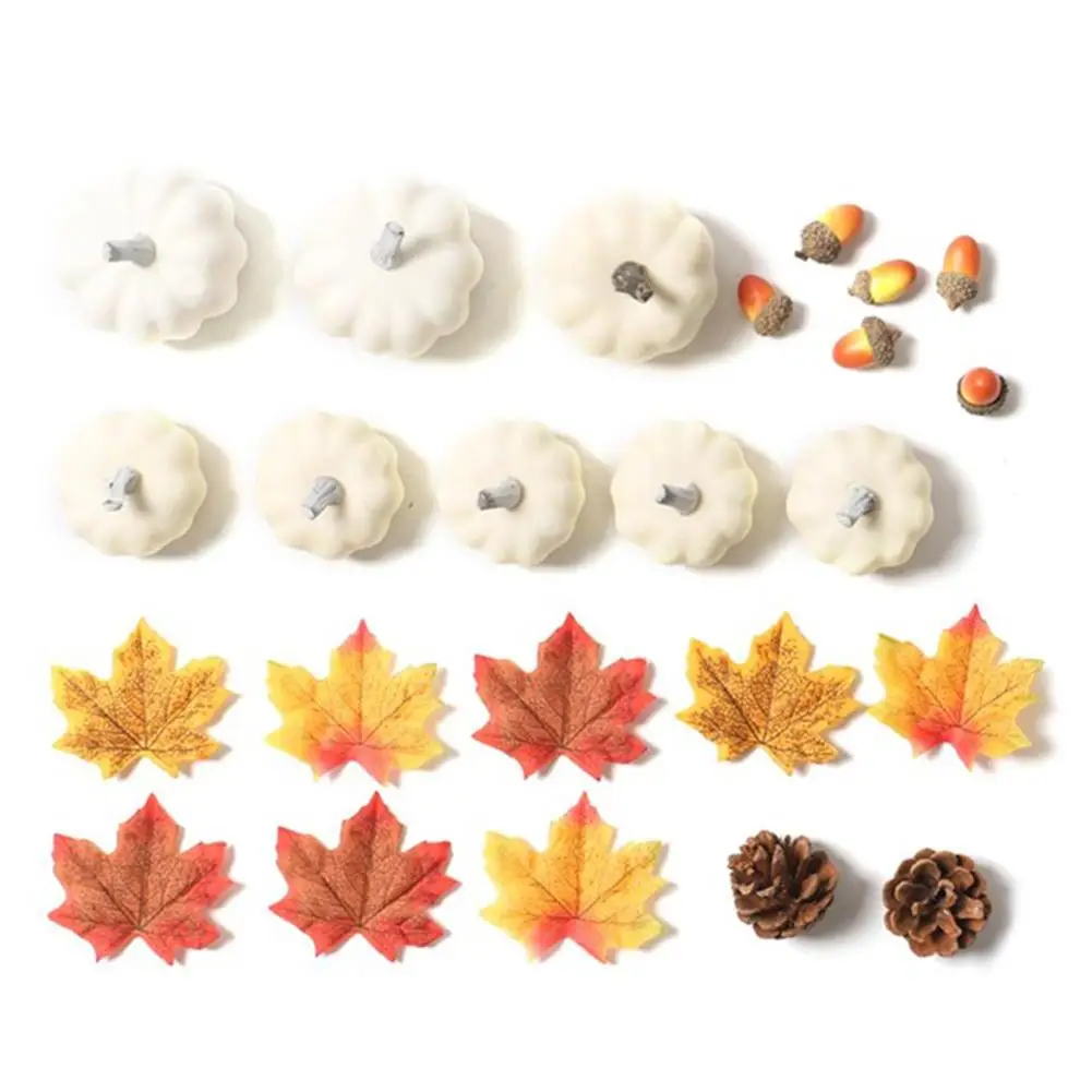Искусственный белый тыквенный кленовый лист осенний комплект для украшения