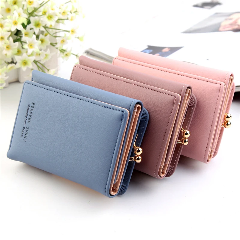 

Foldable Women Wallet New Lady Short Mini Money Purses Small PU Leather Female Coin Purse Fashion Card Holder