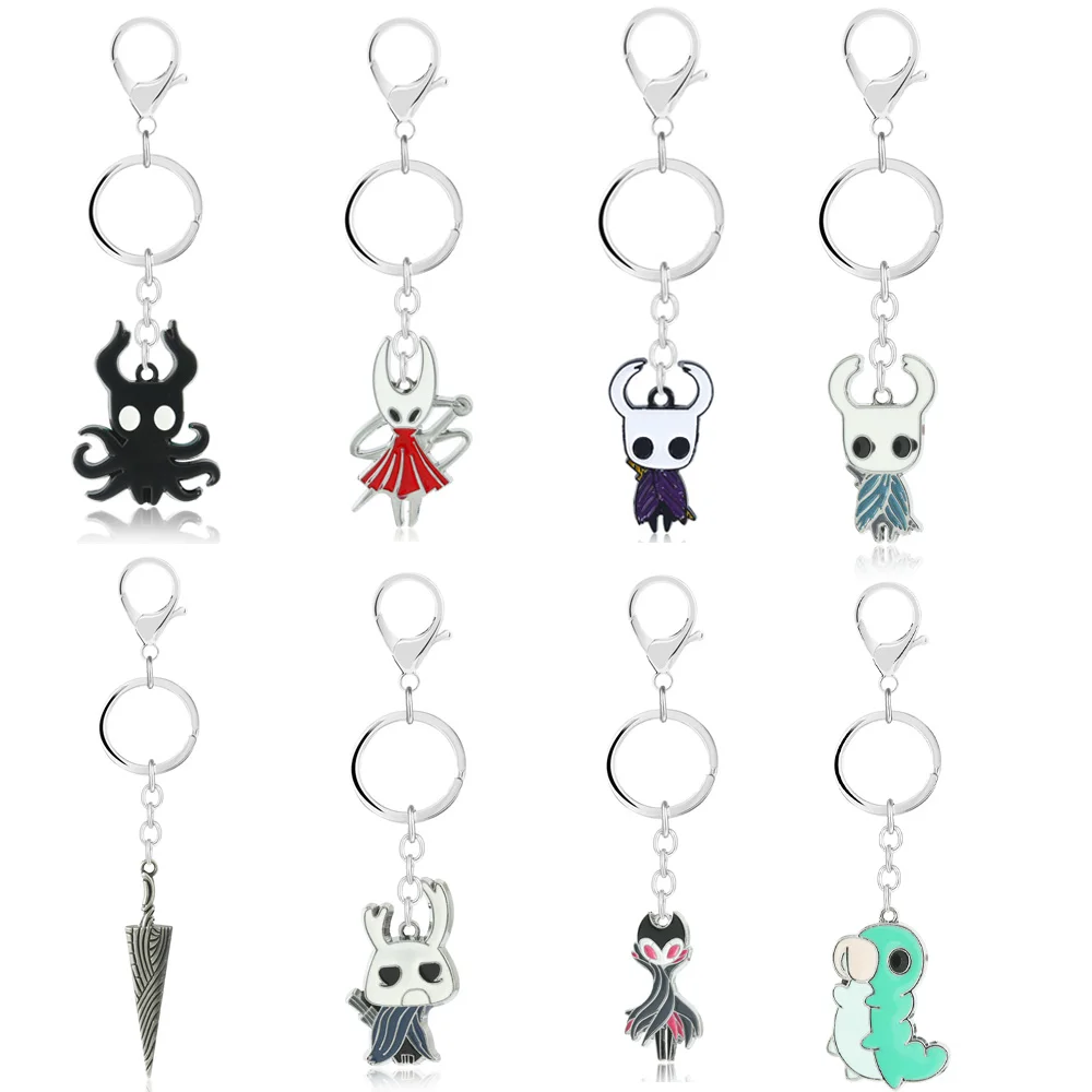 

Game Hollow Knight Keychain Keyring Metal Octopus Pendant Cartoon Holder Men Women Figure brelok Chaveiro llaveros Trinket Gift