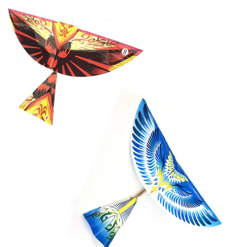 

1pcs Flying Birds Kite Fun & Sports Kite Kids Interactiv Toy Gift Cartoon Outdoor Toy Blue Elastic Rubber Band Powered