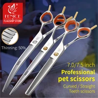 fenice professional dog grooming scissors set cutting curved thinning set jp440c shear tools for pet groomer