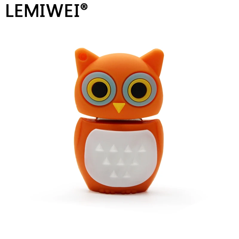 

USB 2.0 Lemiwei Cute Owl USB Flash Drive 4GB 8GB 16GB Lovely Cartoon Animal Mini U Disk pendrive Memory Stick Gift