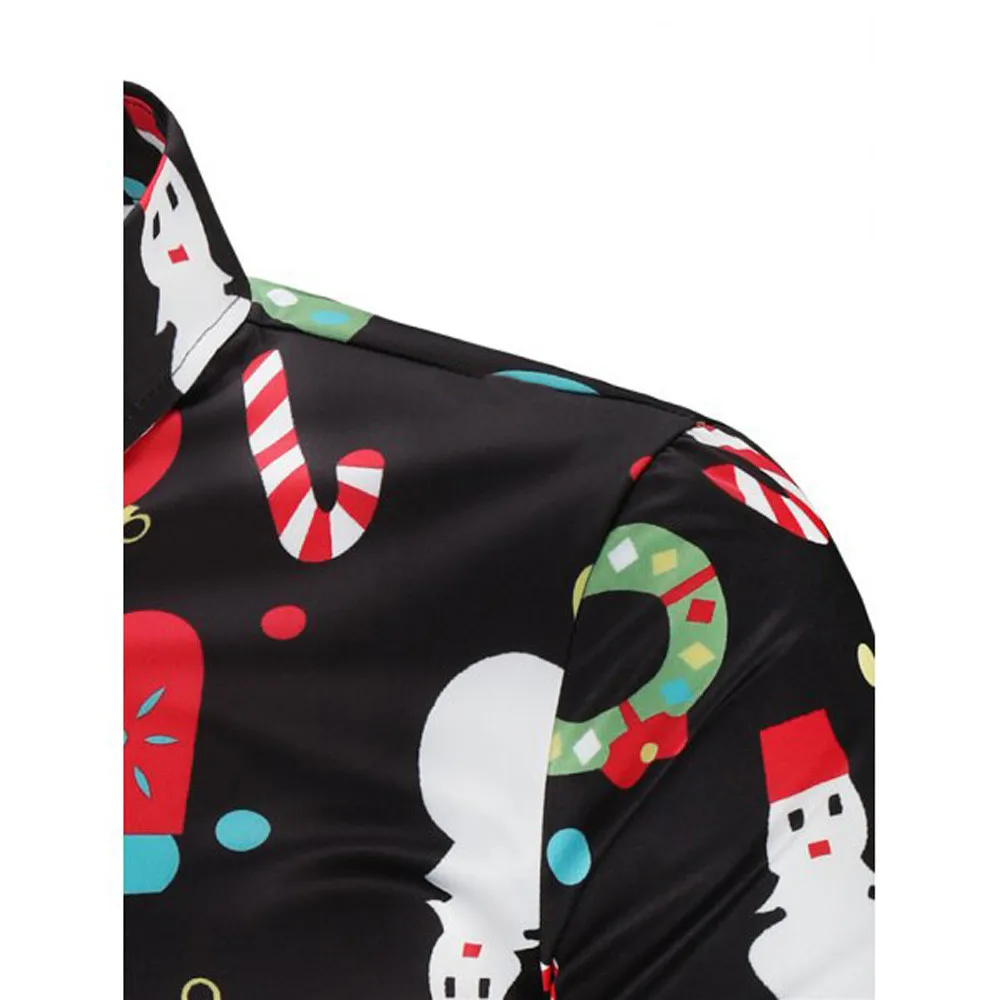 

Merry Christmas Men Shirt Streetwear Casual Christmas Tree Santa Claus Shirts Streetshirt Top Blouse Mens Shirts Chemise Homme