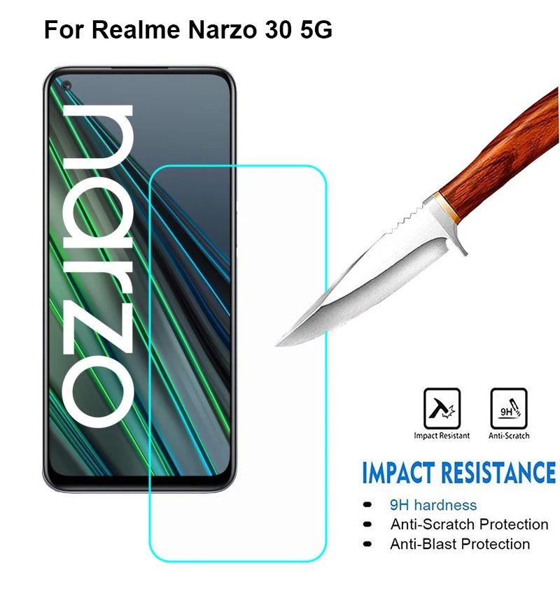 Закаленное стекло для REALME NARZO 30 5G 2 шт. Защитное экрана закаленное Realmi Narzo RMX3242
