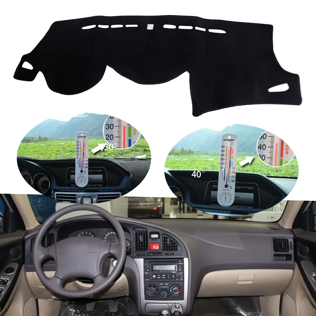 

Черный автомобильный коврик LHD для приборной панели, коврик для приборной панели, подходит для Hyundai Elantra Avante 5-го поколения (MD/UD) 2011 2012 2013 2014 2015